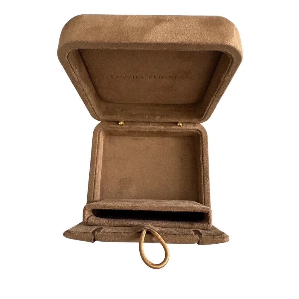 David Yurman Empty Jewelry Box Brown Velvet Suede Gift Presentation Case